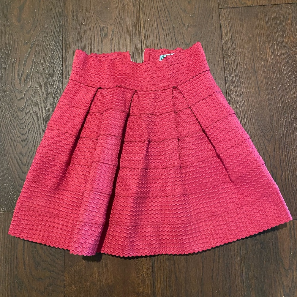 Aina Be Textured Pink Pleated Skirt